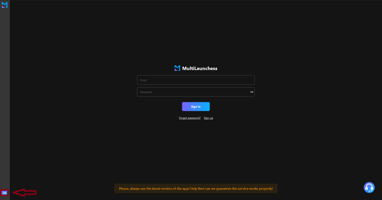 Окно авторизации